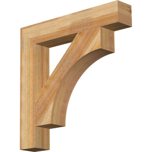 Ekena Millwork Westlake Block Rough Sawn Bracket, Western Red Cedar, 4"W x 24"D x 24"H BKT04X24X24WTL05RWR - main